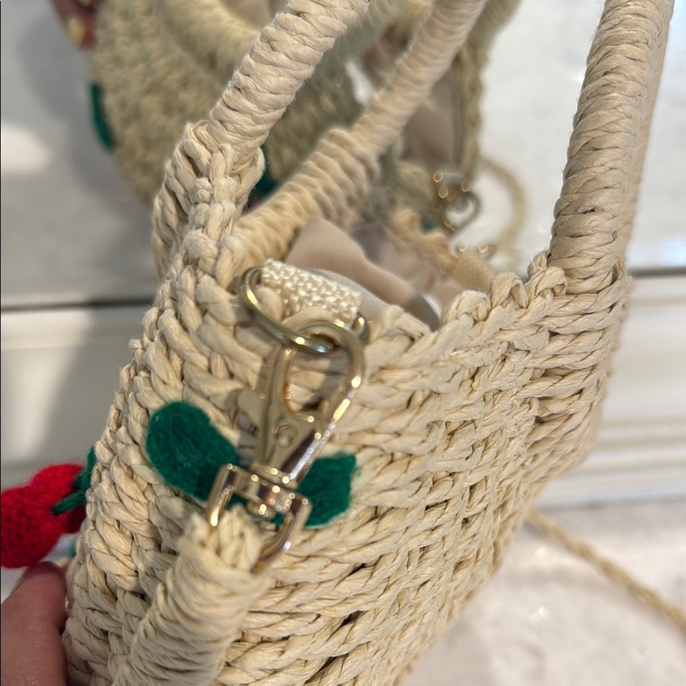 REVOLVE Cream and Red Mini Bag with Whimsical Fruit Design - Picture 4 of 7